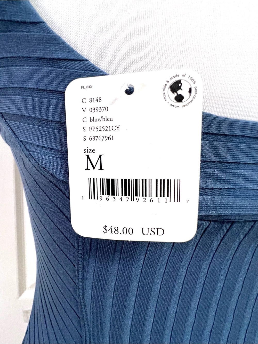 NWT Free people Intimately M Serenity Corset Cami top teal blue coquette bustier - Picture 8 of 8